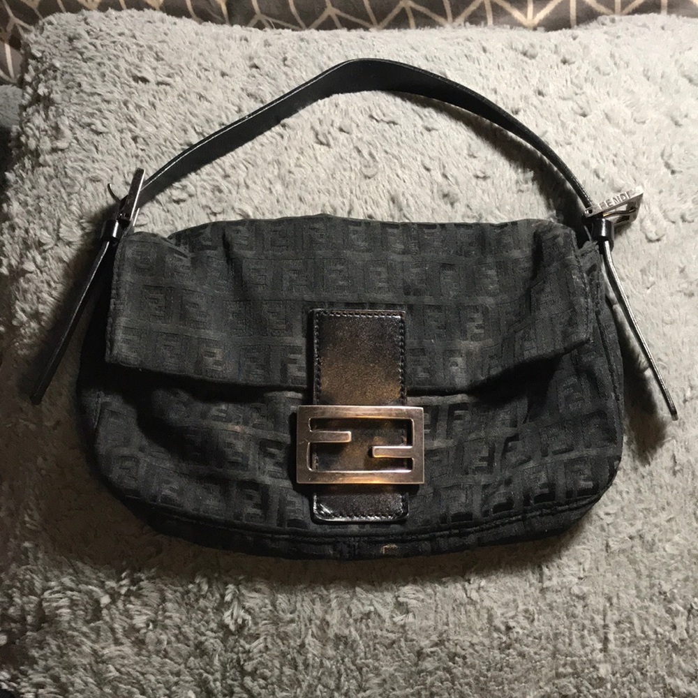 Fendi Monogram Black Bagette